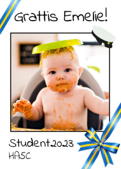 Studentplakat med rosett
